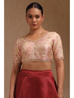 Soch - Cream Silk Blend Padded Stitched Blouse