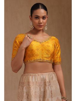 Soch - Yellow Silk Blend Padded Stitched Blouse