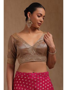 Soch - Brown Tussar Embroidered Padded Stitched Blouse