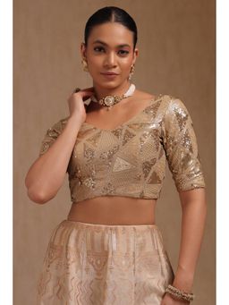 Soch - Beige Georgette Embellished Padded Stitched Blouse