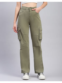 Monte Carlo - Women Solid Olive Cargo Pant