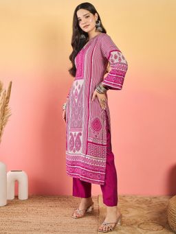 Varanga - Pink Fuchsia Printed Kurta and Pant