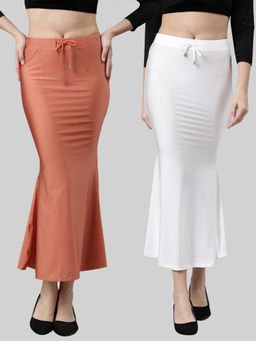 TWIN BIRDS - Womens Solid Saree Shaper - Multi-color (Pack of 2)