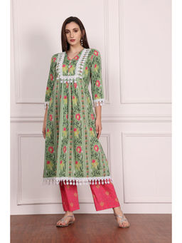 THE COTTON LAWN SHOP - Printed Unstitched Dress Material (Set of 2)