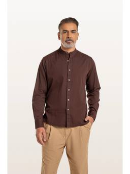 TERRA LUNA - Brown Puck Khadi Espresso Men's Shirt