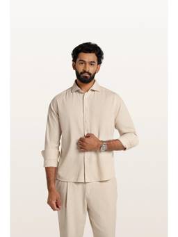 TERRA LUNA - Finn Khadi Light Beige Men's Shirt