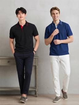 Greylongg - Multi-Colour Comfortable Men's Polo T-Shirt (Pack of 2)