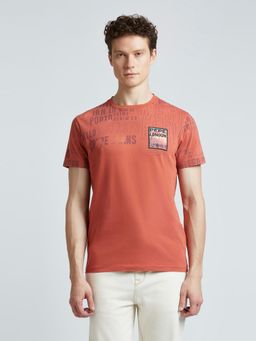 Pepe Jeans - Orange Typographic Print Short Sleeves T-Shirt