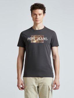 Pepe Jeans - Grey Graphic Print Short Sleeves T-Shirt