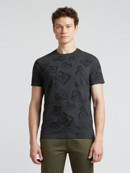 Pepe Jeans - Charcoal Typography Crew Neck Short Sleeves T-Shirt