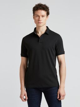 Pepe Jeans - Black Solid Polo Collar Short Sleeves T-Shirt