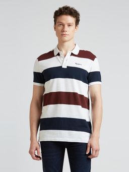 Pepe Jeans - Multi-Color Stripes Polo Collar Short Sleeves T-Shirt