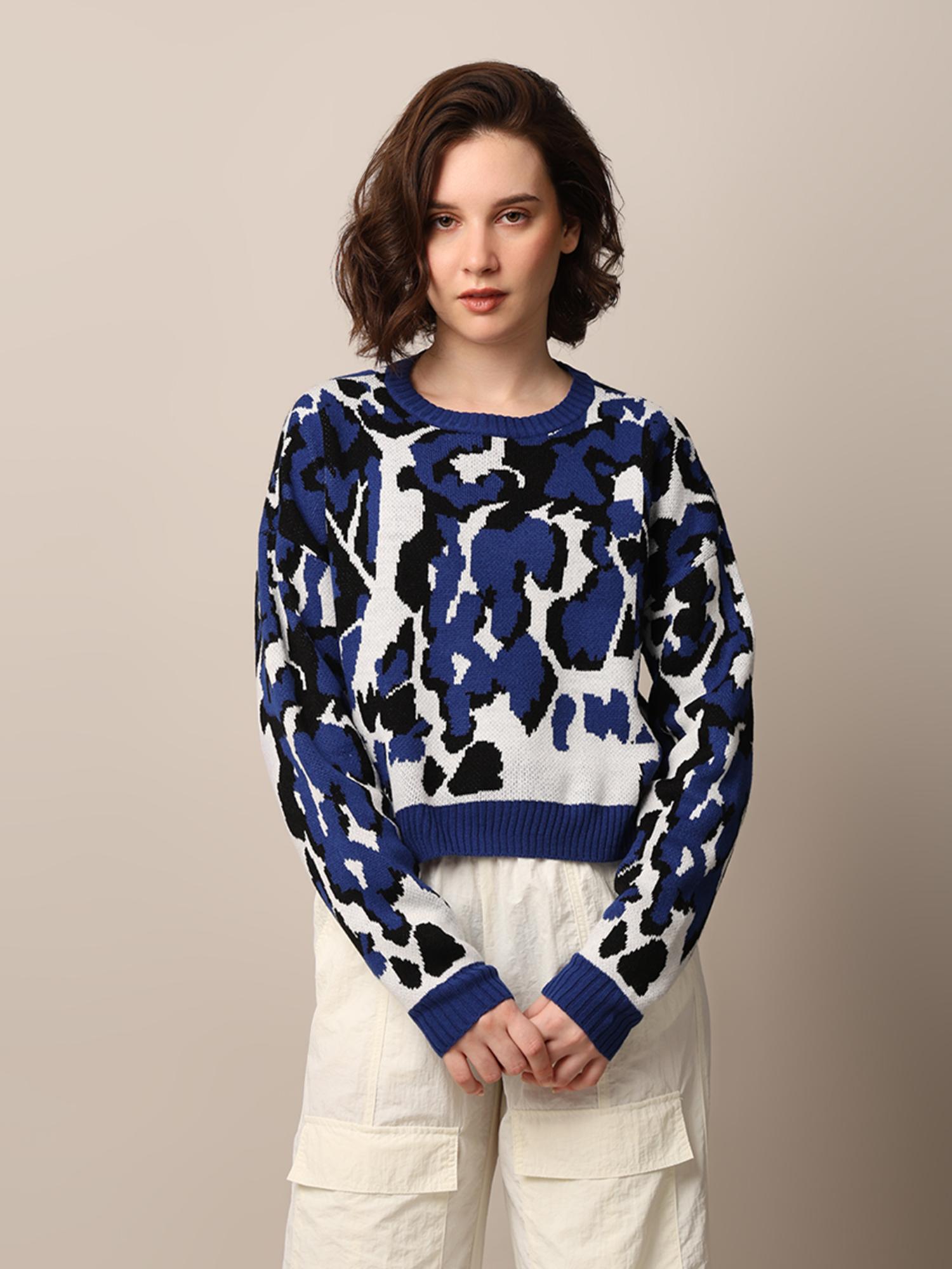 only Women Blue Regular Fit Pull Over Sweater-picture-21