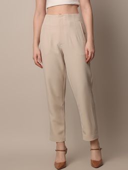 ONLY - Women Beige Regular Fit High-Rise Culottes Pants