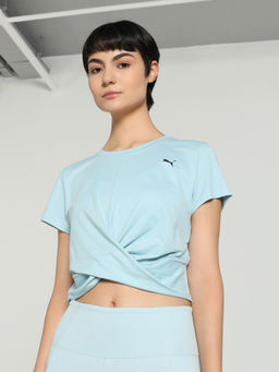 Puma - STUDIO YOGINI LITE TWIST Womens Blue T-Shirt