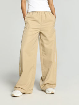 Puma - T7 Relaxed Womens Beige Trackpant