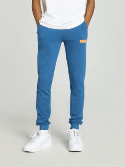 Puma - Zippered Graphic CH Mens Blue Joggers
