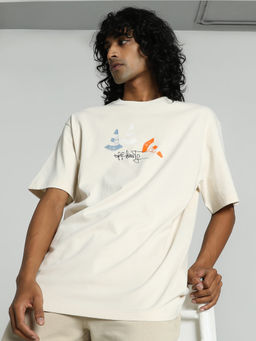 Puma - DOWNTOWN 180 Graphic Unisex Off White T-Shirt