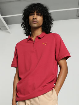 Puma - Essentials Raglan Sleeve Mens Red Polo T-Shirt