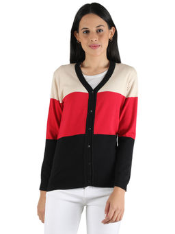 Monte Carlo - By Multi-Color Colorblock Cardigan