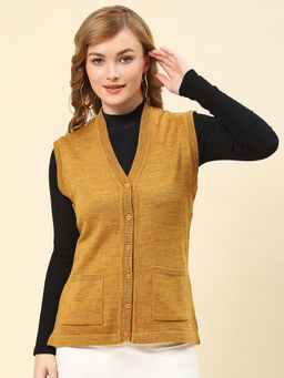 Monte Carlo - Mustard Multi Solid V Neck Cardigan