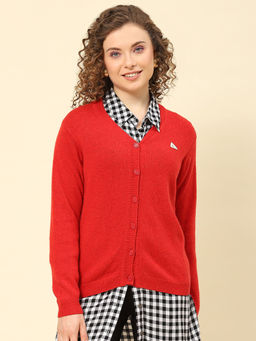 Monte Carlo - Rust Multi Solid V Neck Cardigan