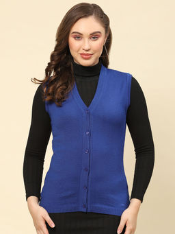 Monte Carlo - Royal Solid V Neck Cardigan