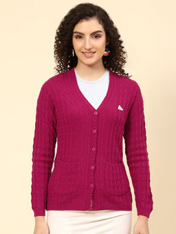Monte Carlo - Rani Self Design V Neck Cardigan