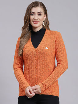 Monte Carlo - Flame Self Design V Neck Cardigan