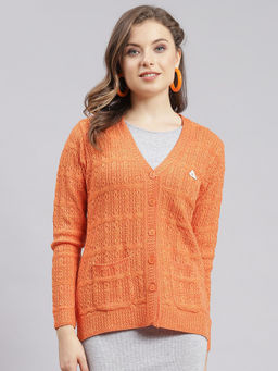 Monte Carlo - Flame Self Design V Neck Cardigan