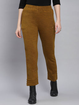 Monte Carlo - Mustard Solid Regular Fit Pant