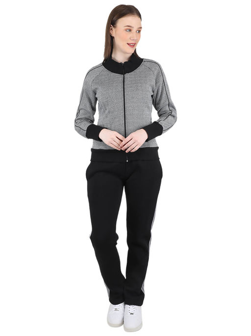 Buy Monte Carlo Black Self Design Tracksuit (Set of 2) Online