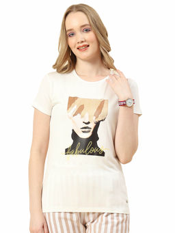 Monte Carlo - Off White Print Tops