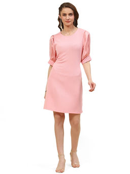 Monte Carlo - Pink Self Design Mini Dress