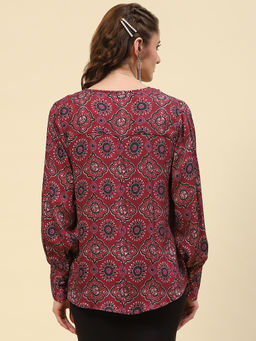 Monte Carlo - Maroon Print Tops
