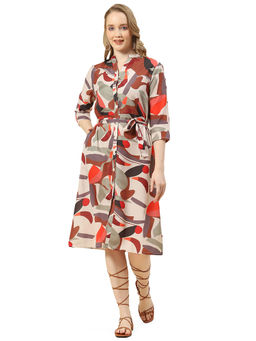 Monte Carlo - Brown Printed Midi Dress (Set of 2)