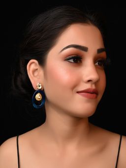 AG'S - Medha Blue Kundan Earrings