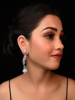 AG'S - Inakshi Long Dangler With Green Stone