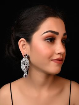 AG'S - Aashni Wine Silver Earrings