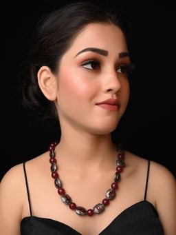 AG'S - Pranjali Maroon Beads Set