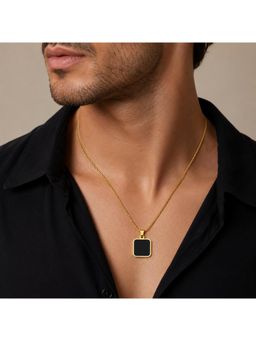 Salty Alpha - Black Shadow Plate Pendant Necklace