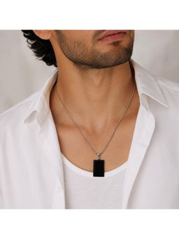 Salty Alpha - Black Eclipse Bar Pendant Necklace