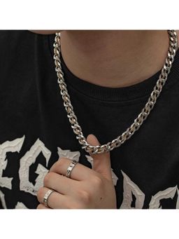 Salty Alpha - Silver Aurelian Dual Tone Cuban Chain Necklace