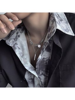 Salty Alpha - Silver Kinetic Layered Chain Necklace