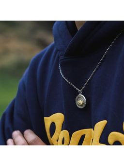 Salty Alpha - Silver Pinnacle Mountain Medallion Necklace