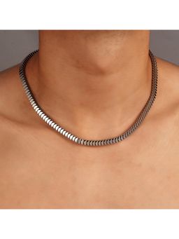 Salty Alpha - Silver Lamellar Chain Necklace