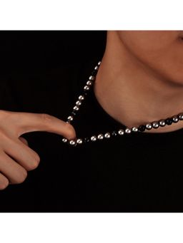 Salty Alpha - Silver Noir Pearl Strand Necklace