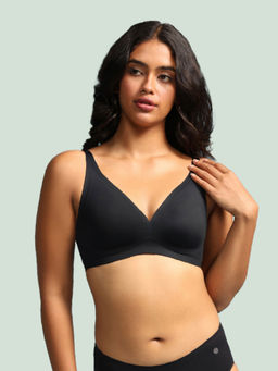 Blissclub - Women Free Dame No-Show Seamless Black Bra