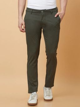 Being Human - Men Military Green Slim Fit Chinos