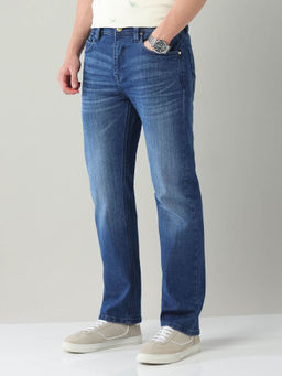 AD By Arvind - Blue Regular Fit Stonewash Jeans